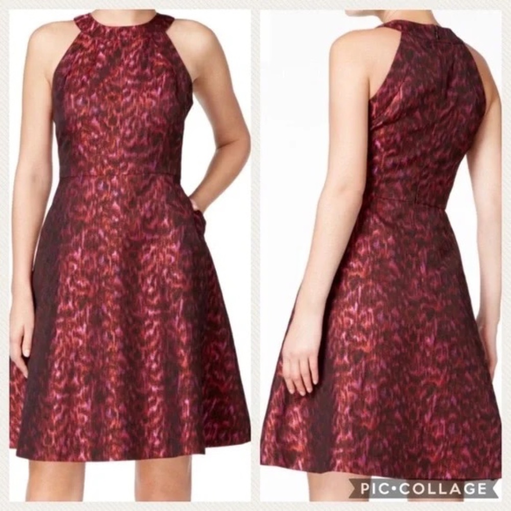 Calvin Klein Elegant Pink and Burgundy Dress
